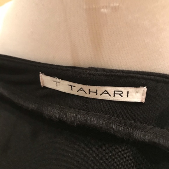 NWOT TTahari black knit  gathered boatneck dress - Picture 5 of 5